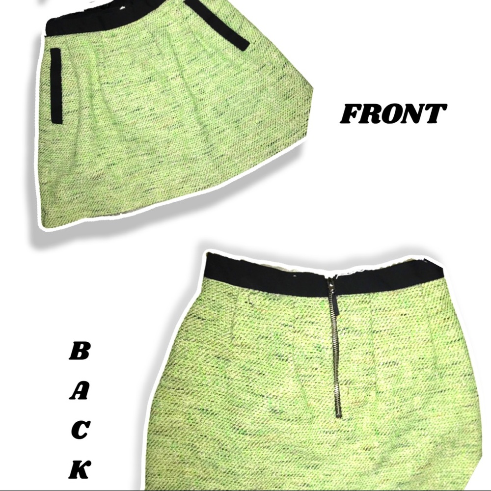 French Connection Mini Skirt [Lime/Beige Tweed]